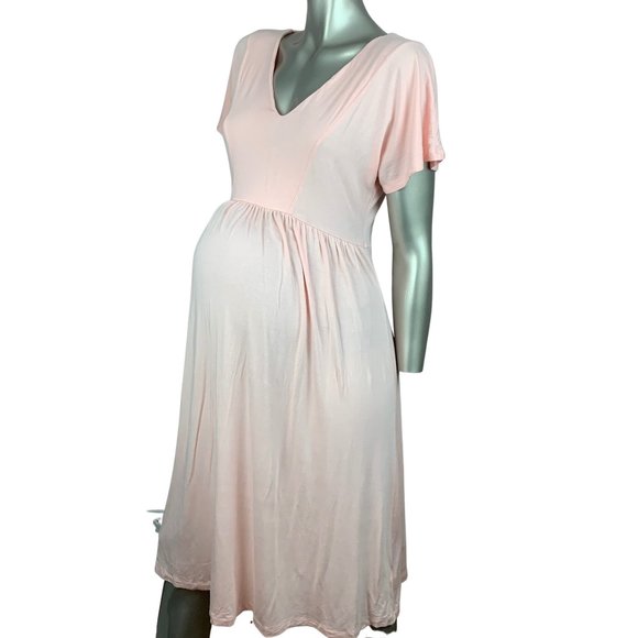 ASOS | Pink Maternity Short Sleeve Dress Size 6 - Picture 3 of 7